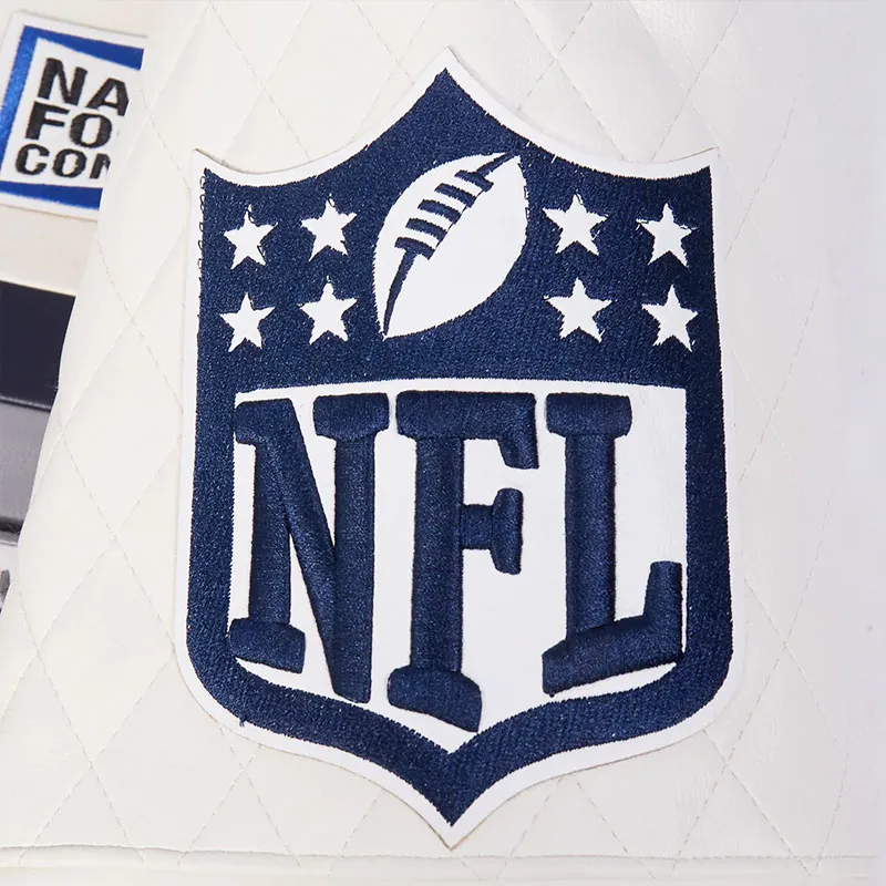 Moto Dallas Cowboys Navy and White Leather Jacket