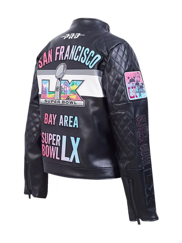 LX Super Bowl Moto Leather Jacket - Image 2