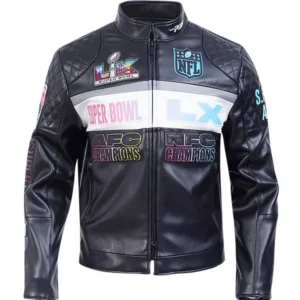 Super Bowl 60 Moto Leather Jacket