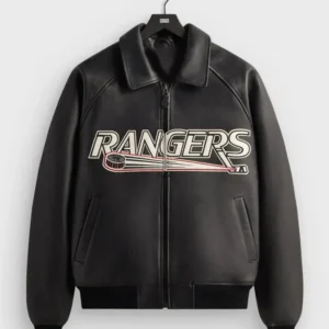 NHL New York Rangers Black Leather Jacket