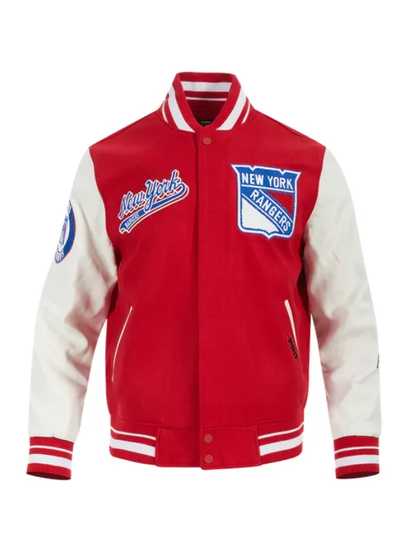 NHL New York Rangers Wool Varsity Jacket - Image 3