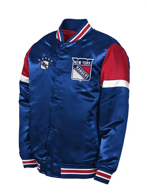 NHL New York Rangers Satin Varsity Jacket