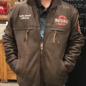 NJHFR Rodeo Contestant Brown Leather Jacket
