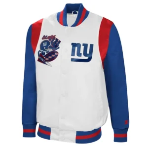 NY Giants White/Royal Retro The All-American Jacket