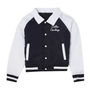 Navy and White Dallas Cowboys Throwback Jacket