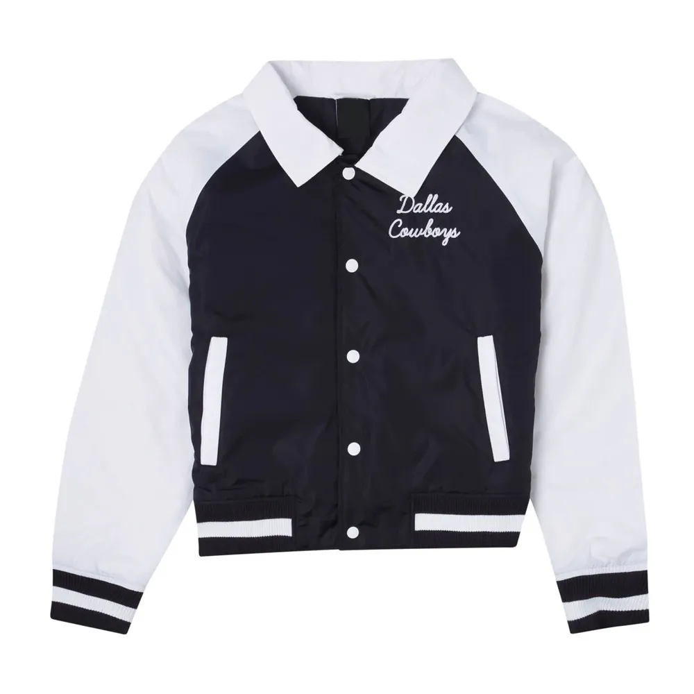 Navy and White Dallas Cowboys Throwback Jacket