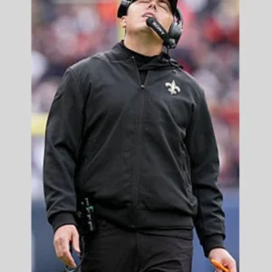 New Orleans Saints Coach Kellen Moore Black Satin Jacket