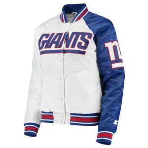New York Giants White/Royal Hometown Satin Jacket