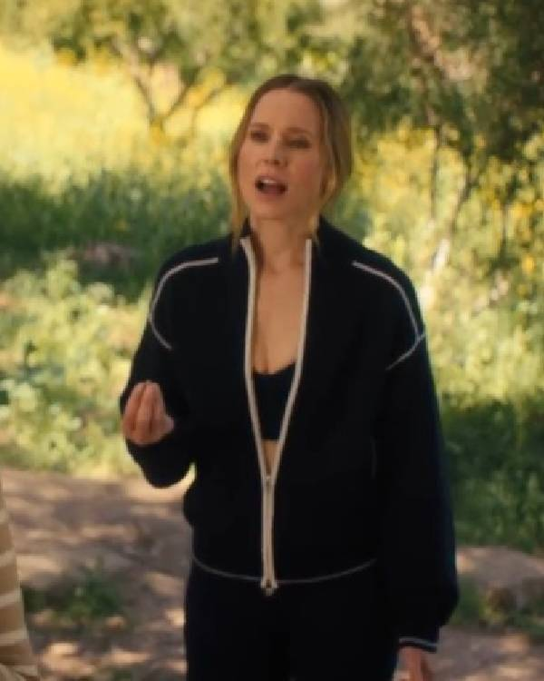 Nobody Wants This Kristen Bell Black & White Trim Zip Jacket - Image 2