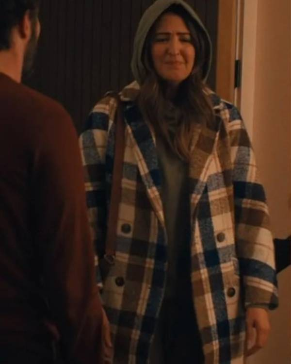 Nobody Wants This S02 D’Arcy Carden Plaid Wool Coat - Image 2