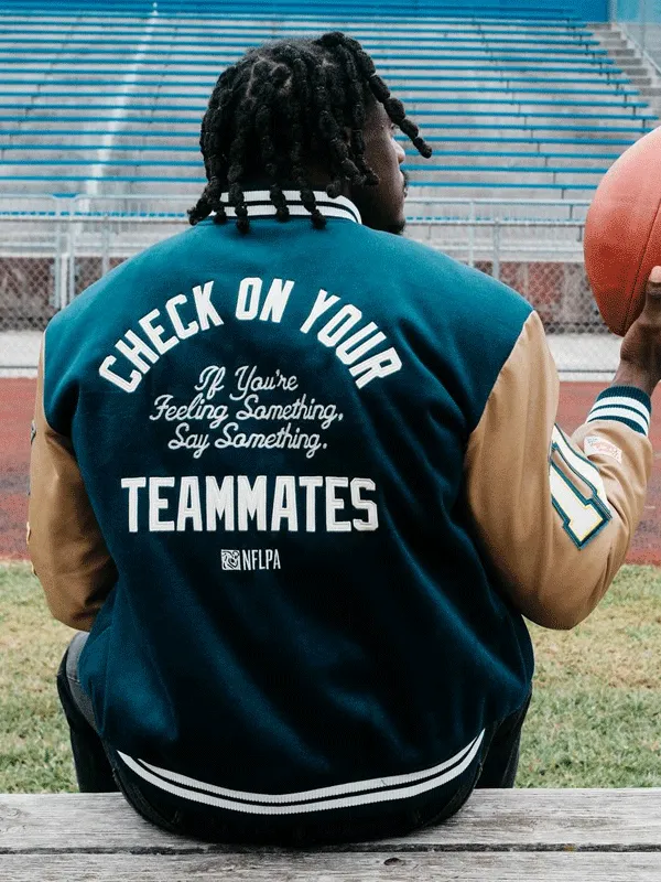 Philadelphia Eagles AJ Brown Wool Varsity Jacket - Image 2