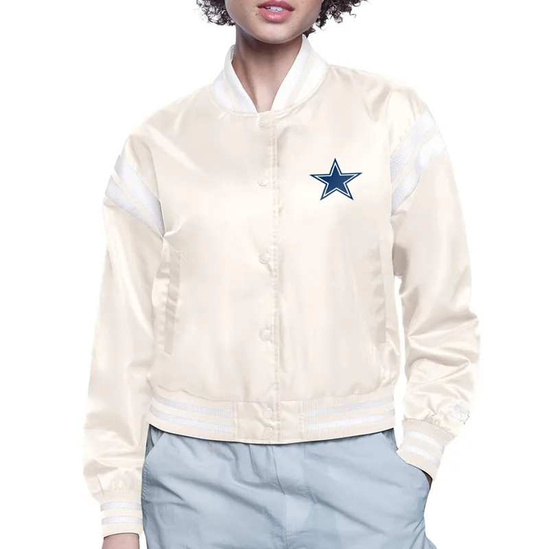 Printed Logo Dallas Cowboys Varsity Satin Jacket - Image 3