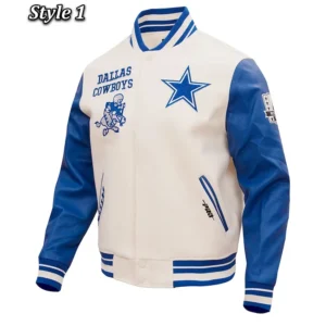 Retro Classic Dallas Cowboys Varsity Cream Jacket