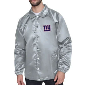Retro Logo NY Giants Coaches Grey Jacket