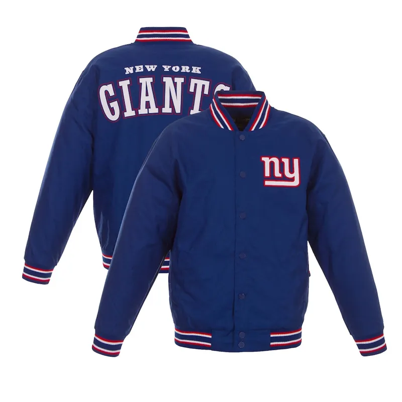 Royal Poly Twill NY Giants Varsity Jacket