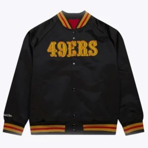 Azul Trujillo San Francisco 49ers Satin Raglan Jacket