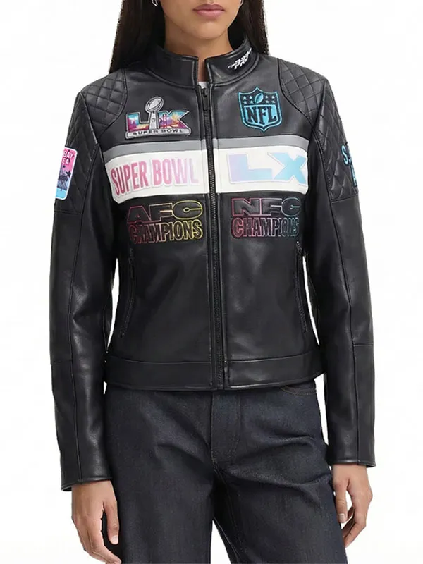 LX Super Bowl Moto Leather Jacket - Image 3