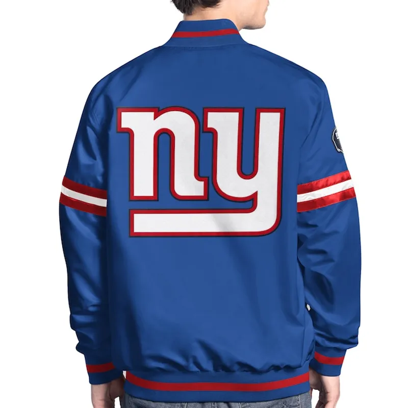 Scout Varsity New York Giants Blue Satin Jacket