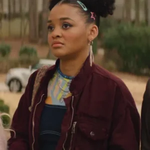 Scream 7 Celeste O’Connor Maroon Jacket