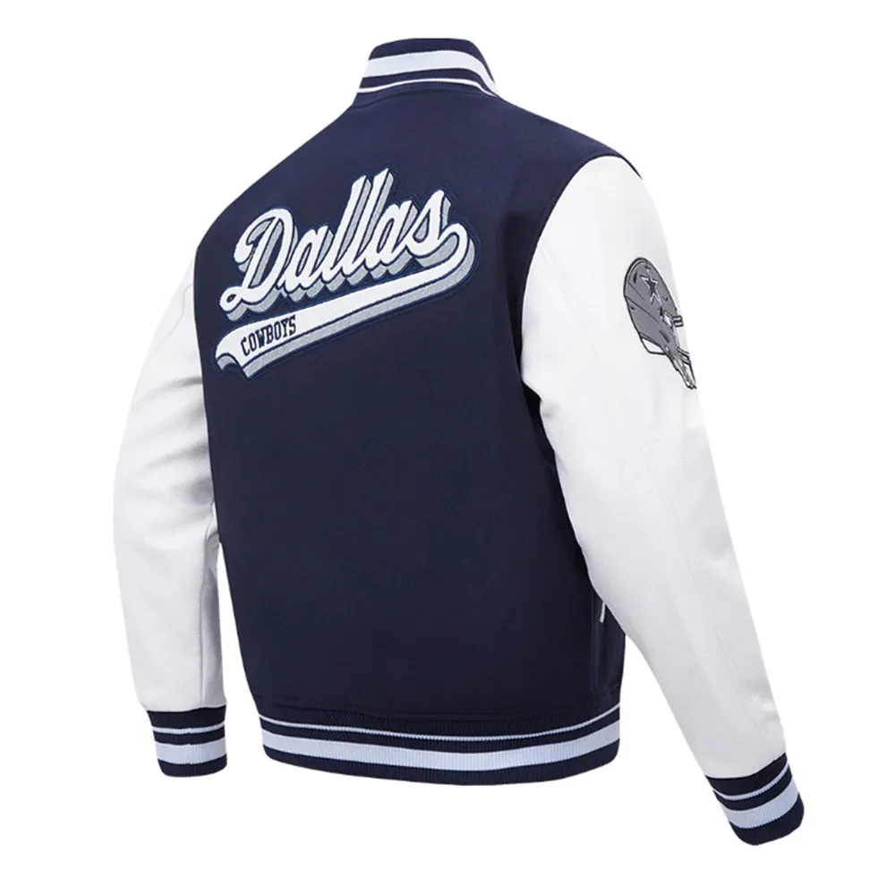 Script Tail Dallas Cowboys Classic Rib Varsity Jacket - Image 3