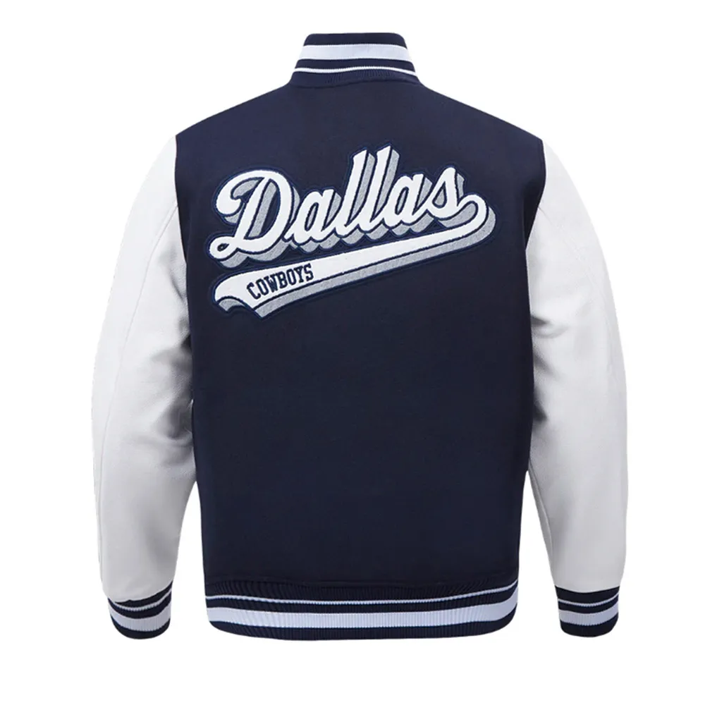 Script Tail Dallas Cowboys Classic Rib Varsity Jacket - Image 2