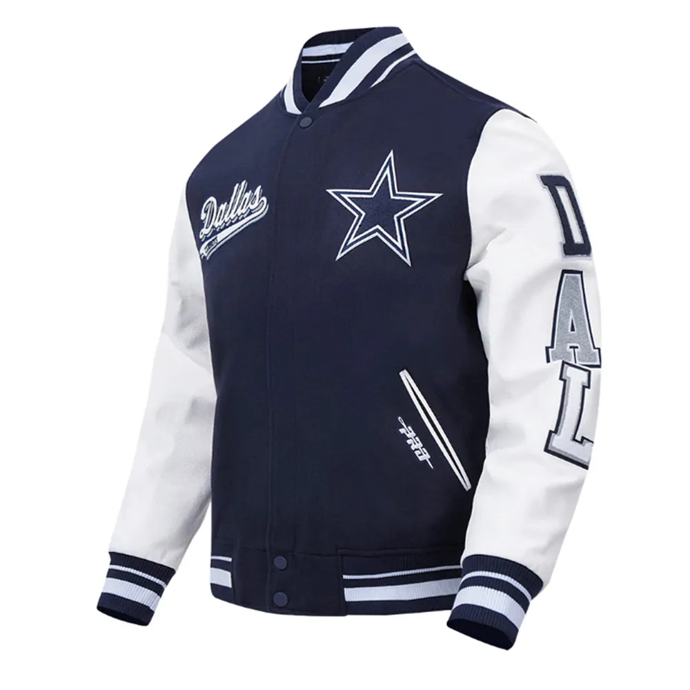 Script Tail Dallas Cowboys Classic Rib Varsity Jacket - Image 5