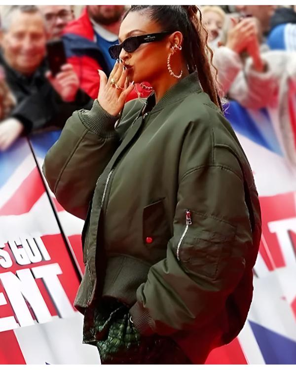 Alesha Dixon Britain Got Talent Green Bomber Jacket - Image 2