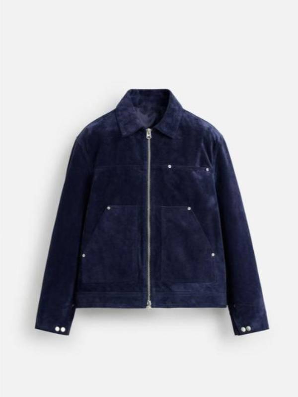 Beyond the Gates Sean Freeman Blue Suede Leather Jacket - Image 2