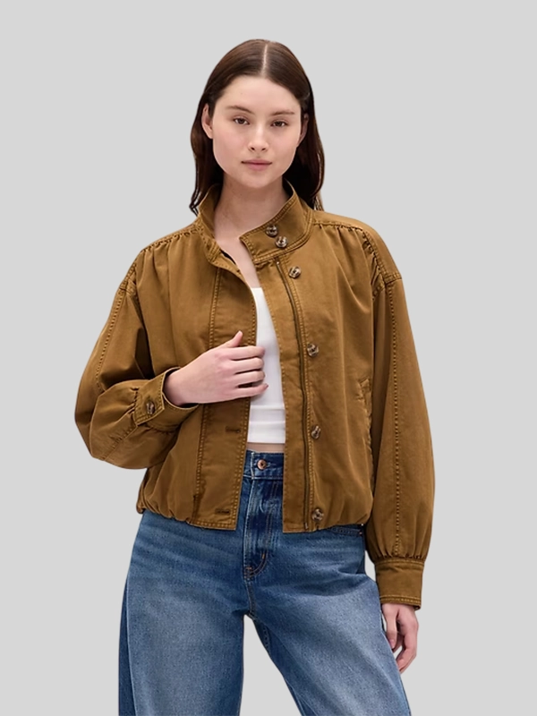 GAP Twill Bubble Brown Jacket - Image 4