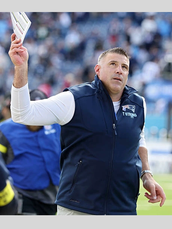 Mike Vrabel New England Patriots 2025 Blue Vest - Image 4