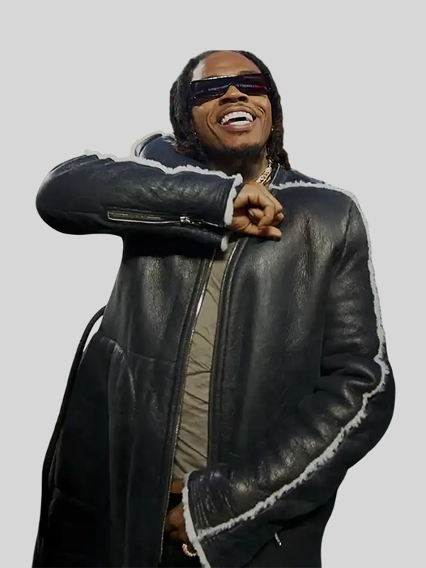 Monday Night Football Gunna Leather Long Coat