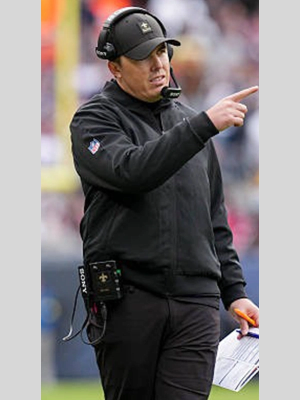 New Orleans Saints Coach Kellen Moore Black Satin Jacket