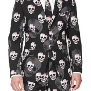 Skull Printed Halloween Blazer