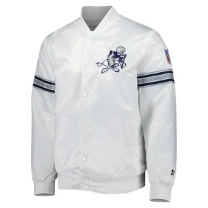 The Power Forward Dallas Cowboys White Satin Jacket