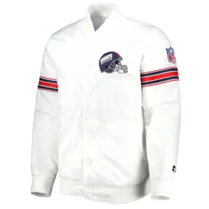 The Power Forward NY Giants White Satin Jacket
