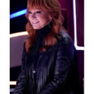 The Voice S28 Michael Buble Black Fringe Leather Jacket