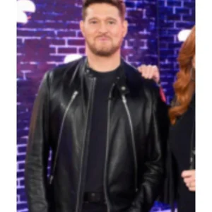 The Voice S28 Michael Buble Black Leather Jacket