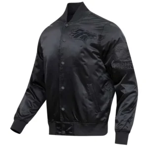 Triple Black Denver Broncos Satin Jacket