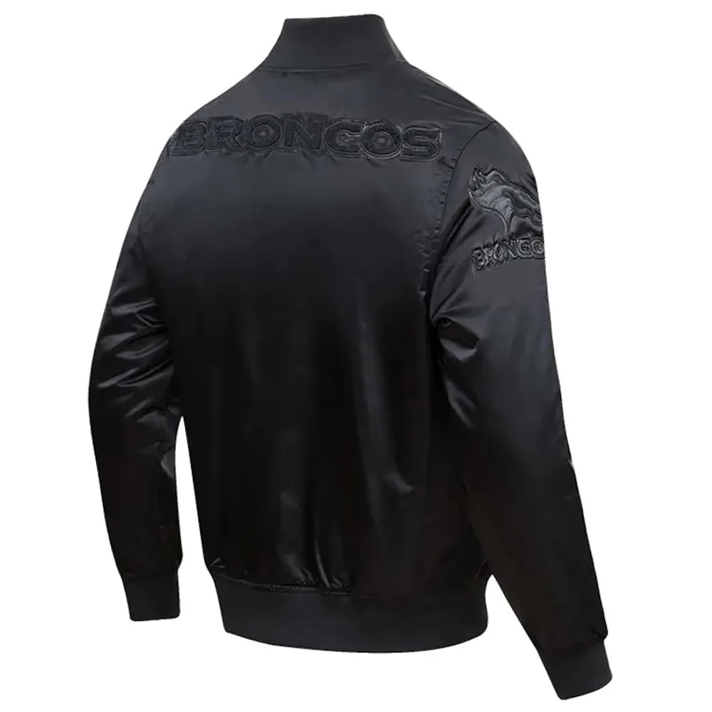 Triple Black Denver Broncos Satin Jacket - Image 2