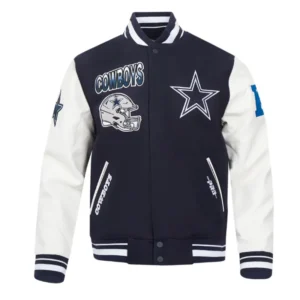 Turn It Up Classic Dallas Cowboys Rib Varsity Jacket