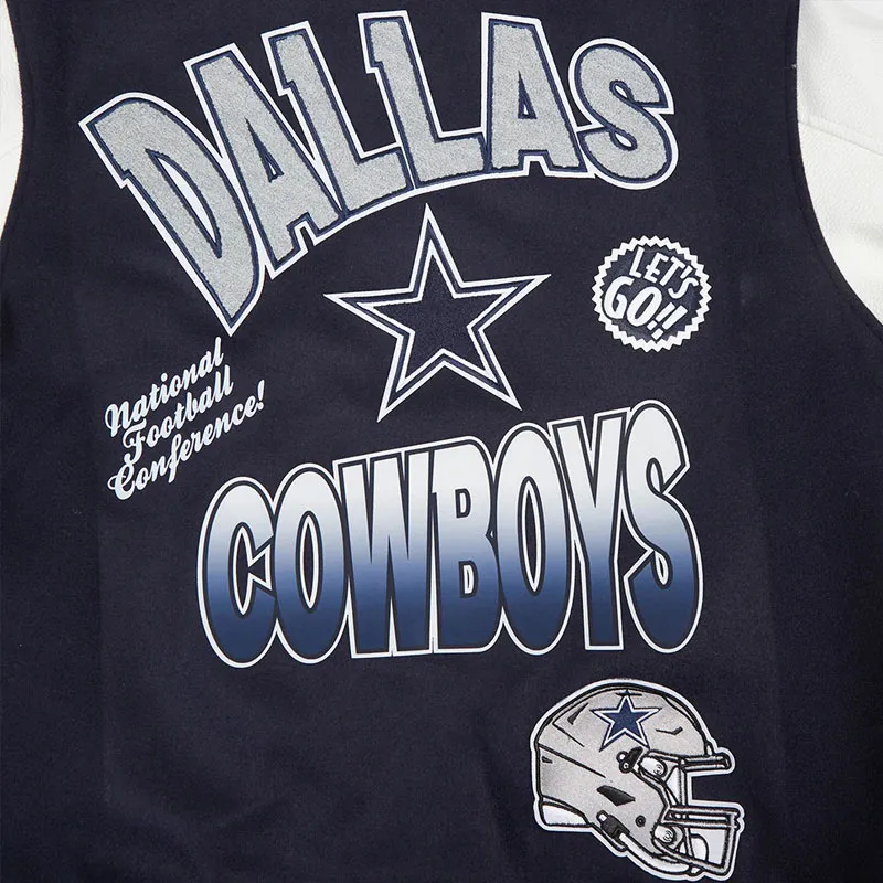 Retro Logo Dallas Cowboys Coaches Navy Blue Jacket