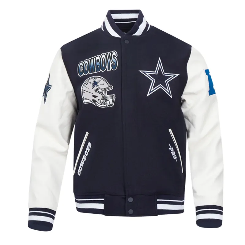 Turn It Up Classic Dallas Cowboys Rib Varsity Jacket
