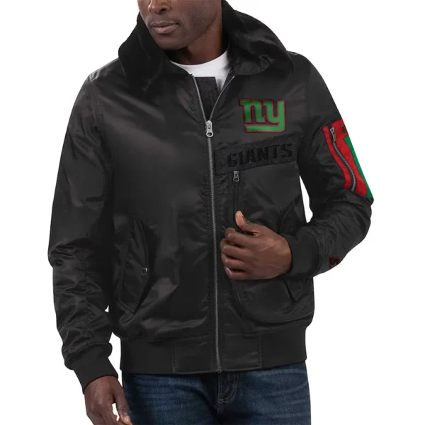 Ty Mopkins New York Giants Black Jacket - Image 4
