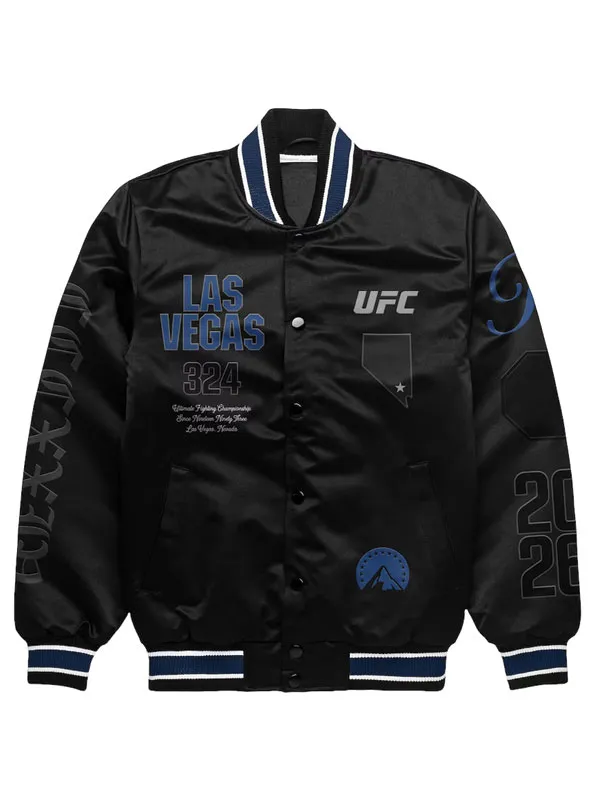 UFC 324 Las Vegas Black Bomber Jacket