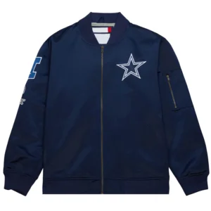 Vintage Logo Dallas Cowboys Navy Lightweight Satin Jacket