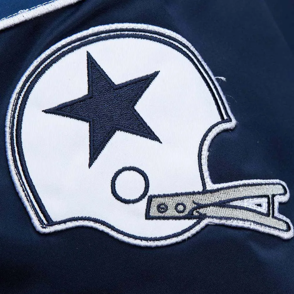 Vintage Logo Dallas Cowboys Navy Lightweight Satin Jacket - Image 3