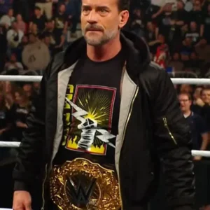 WWE Raw CM Punk Black Bomber Jacket