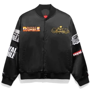Royal Rumble Historic Logos Black Satin Jacket