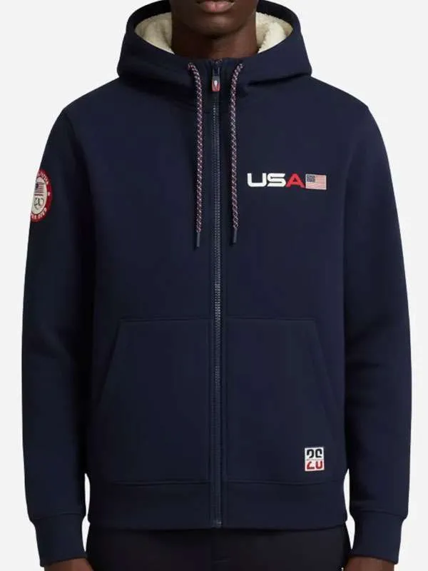 Winter Olympics 2026 Team USA Blue Hooded Jacket