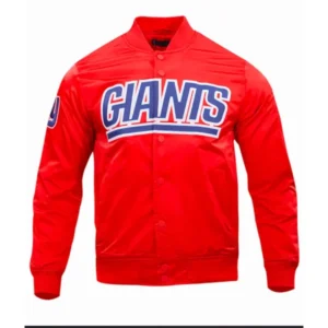 Wordmark New York Giants Red Satin Jacket